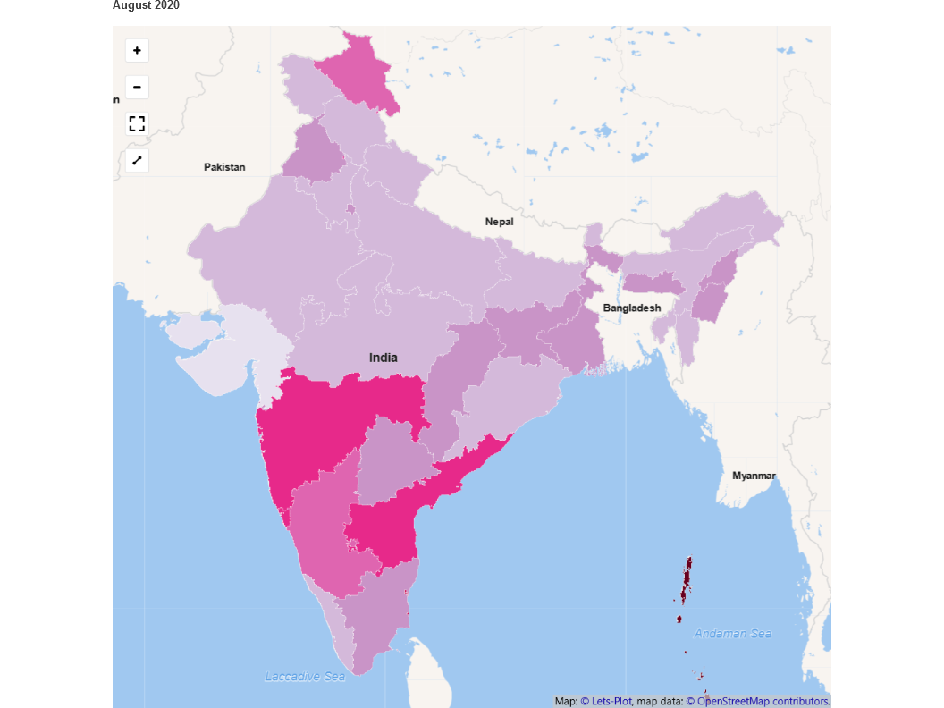 COVID-19 in India: EDA and spatial visualization